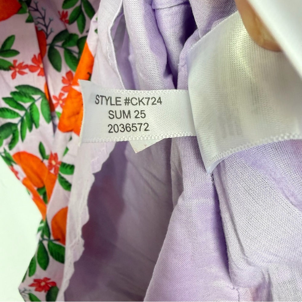 J Crew Women Sz 0 Strappy Orange Fruit Midi Dress Purple SUM25 Spring NWT - Picture 5 of 16